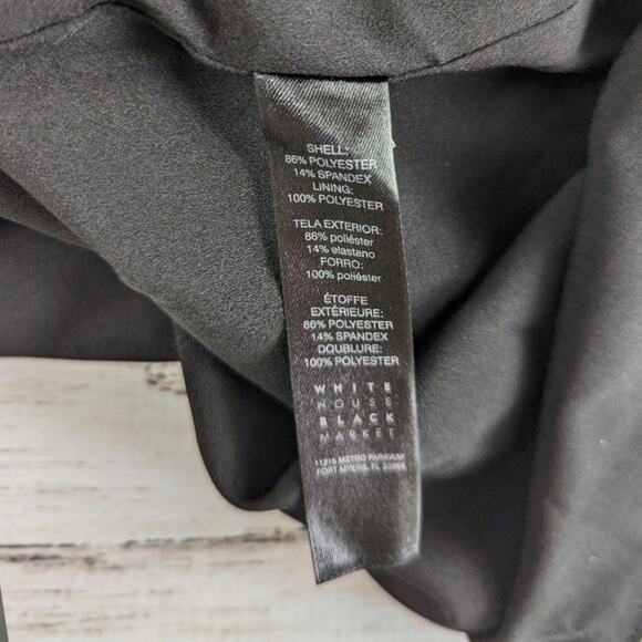 White Hours Black Market Statement Sleeve Floral Print Black Dress Sz 6 - Picture 5 of 5